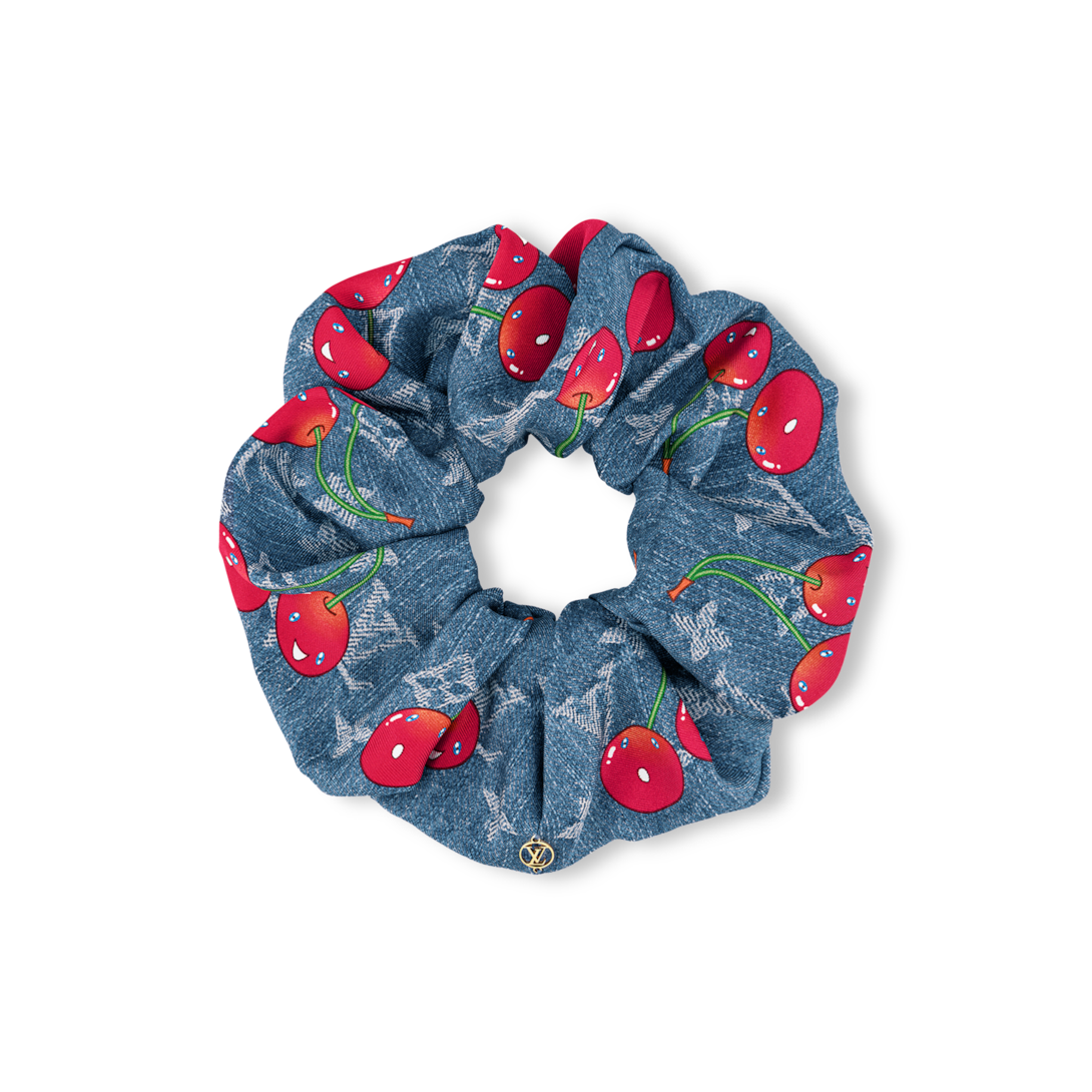 LV x TM Elástico de Cabelo Denim Cerise S00 - Acessórios | LOUIS